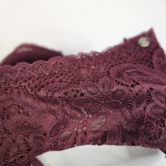 Lucky Brand 38C Bra Burgundy Underwire Lightly Lined Adjustable Straps Hook Eye - Picture 6 of 6